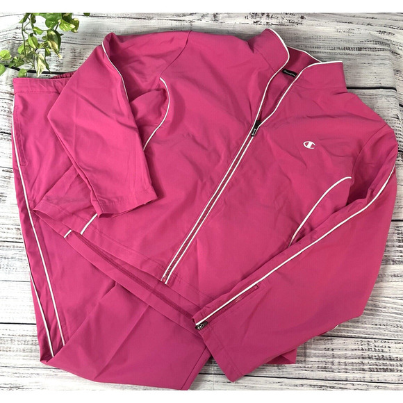 Champion Elite Pink Track Sweat Suit sz Extra Large Jacket Medium Pants Fitness - Picture 1 of 16